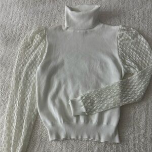 Love Tree Turtleneck Puff Mesh Sleeves